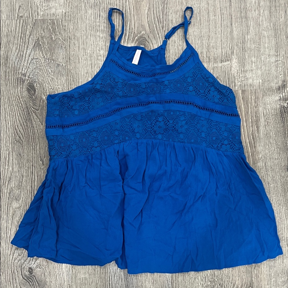 Xhilaration Royal Blue Lace-Trim Spaghetti Strap Cami